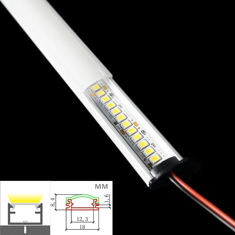 

24VDC 50CM 20Inch Led Bar Light ,Diode Invisible Flat Profile Under Counter Cabinet Rack 5.5MM Slim Hard Strip Rigid Linear Tape