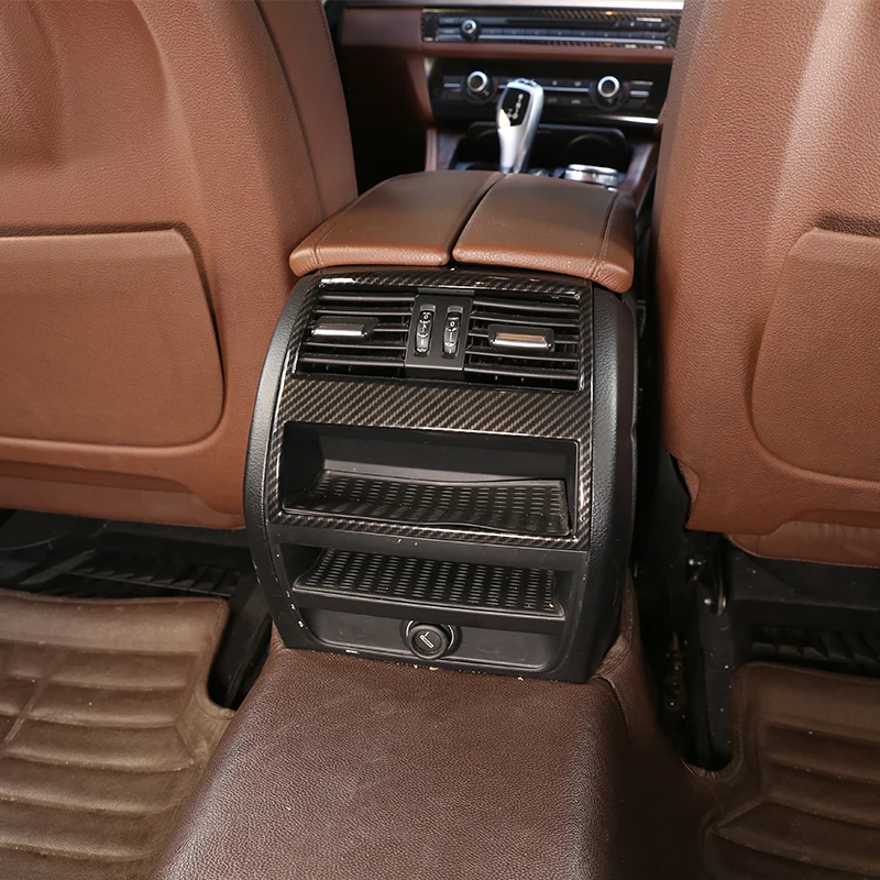

ABS Carbon Fiber Interior Accessory Rear Air Conditioning Outlet Trim Sticker For BMW 5 Series f10 520 525 2011-2017