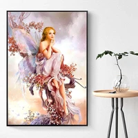 needlework diy angel girl printed canvas goldfish cross stitch sets 11ct full embroidery cross stitching decoration wall home