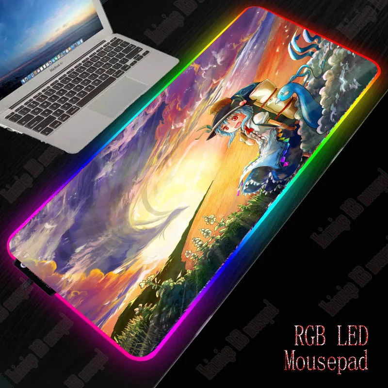 

Светящийся игровой RGB коврик для мыши в стиле аниме для девочек, компьютерный коврик для мыши с RGB подсветкой, большой коврик для мыши XXL для н...
