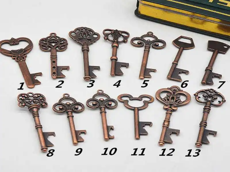 13 видов стилей брелок для ключей открывашка древних Медь ключ открывалка бутылок