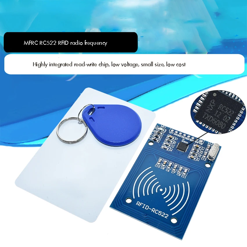 

Card Reader Module Set for RFID RC522 with S50 13.56MHz Smart Blank Card Chip Key Ring, RC522 RF IC Card Sensor Module