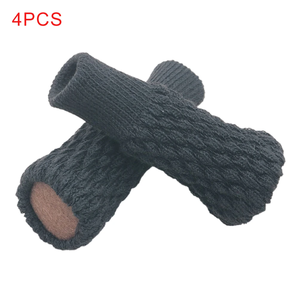 

4pcs Furniture Cover Elastic Sleeve Chair Leg Socks Noise Reduction Floor Protector Non Slip Home Decor Foot Pad Solid Knitted