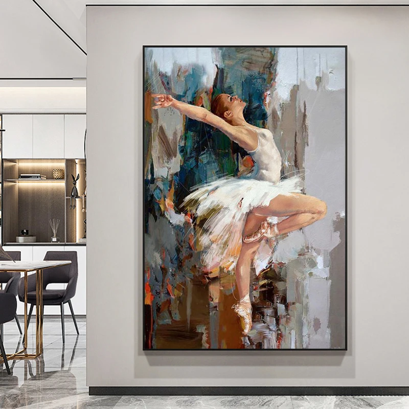 

Abstract Ballet Canvas Painting Dancing Girl Wall Art Ballerina Poster Print Wall Picture for Living Room Interior Home Decor