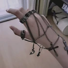 Hunter x Hunter Курапика Косплей металлическое кольцо браслеты из нержавеющей стали, ювелирные изделия, в стиле хип-хоп в винтажном стиле; Крест цепочка на палец кулон для женщин и мужчин