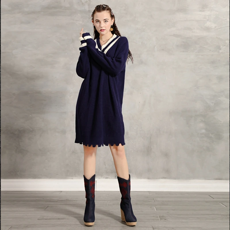 Европейская и американская женская зимняя одежда 2020 Новое свободное вязаное