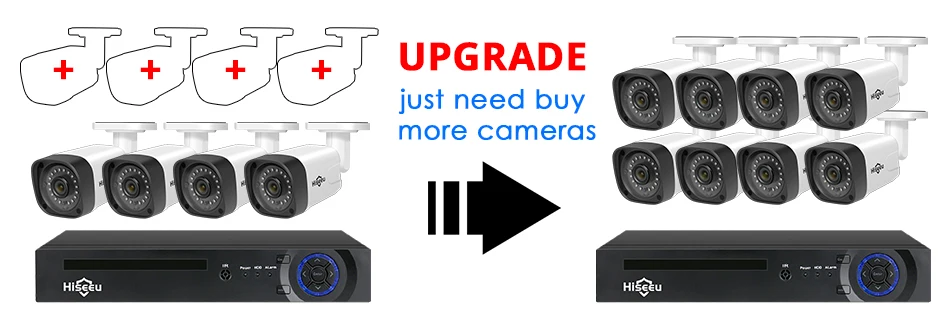 Hiseeu 8CH 1080P POE NVR CCTV система безопасности 4 шт. 2.0MP аудио запись IP камера IR P2P комплект наружного видеонаблюдения 1 ТБ HDD