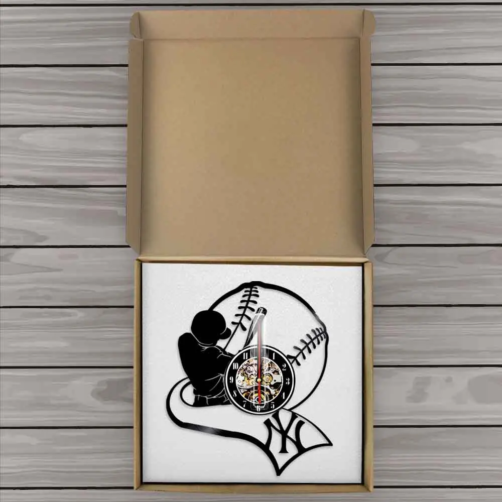 Бейсбольные декоративные виниловые часы 12 &quotспортивный светодиодный настенный