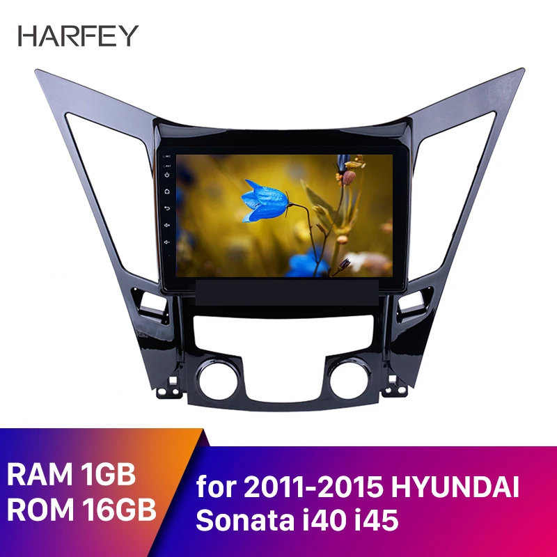 Автомагнитола Harfey 9 дюймов GPS навигация Android 8 1 для HYUNDAI Sonata i40 i45 2011-2015 с TPMS DVR OBD II AUX