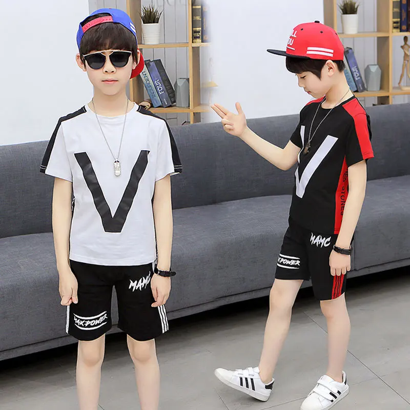 Детская одежда комплекты одежды для мальчиков 2021 летняя детская футболка и шорты
