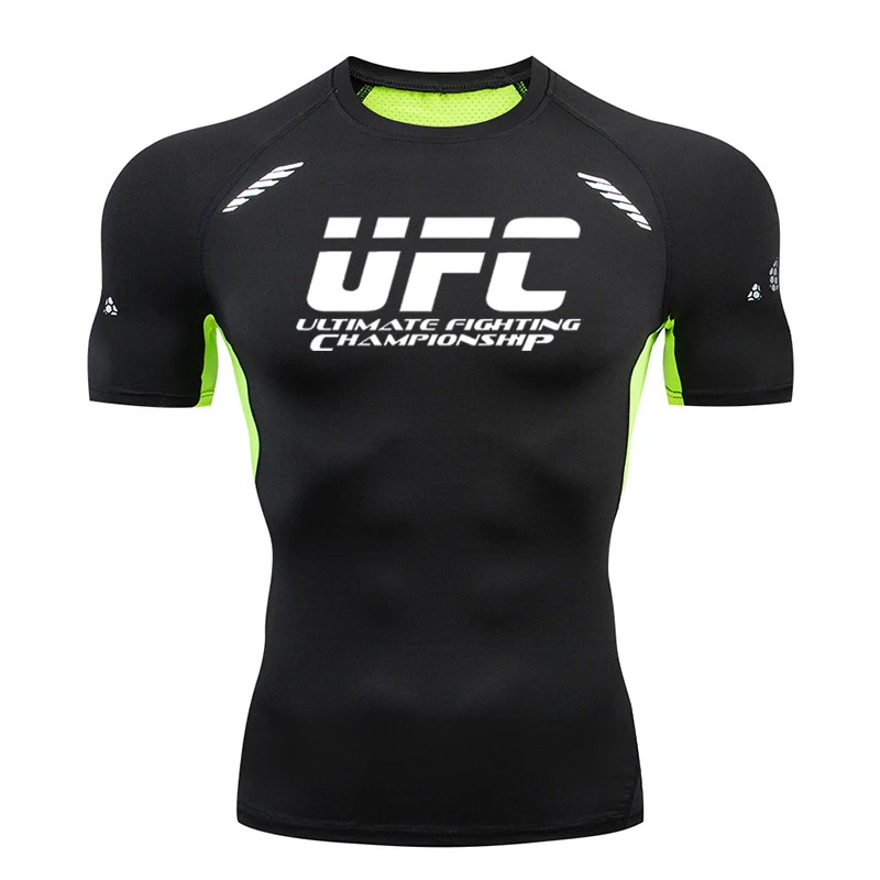 Мужская Спортивная Футболка Rashguard для бега спортзала фитнеса ММА быстросохнущая