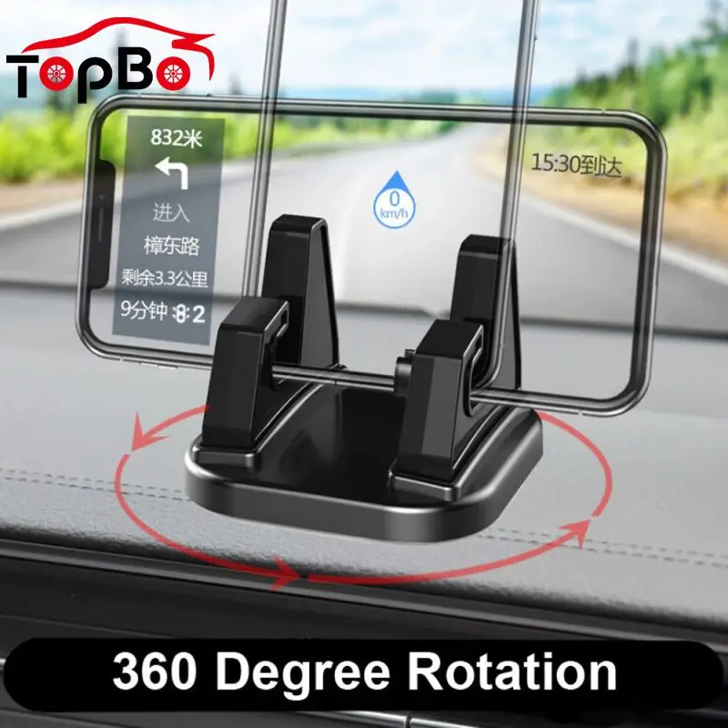 

New Car Phone Holder Dashoboard Smartphone Stand 360 Degree Rotation Gear Bottom Design Universal Phones Support Car Accessories