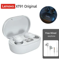 full new lenovo xt91 tws earbuds headphones bluetooth 5 0 gaming headset stereo bass true wireless original earphones headset