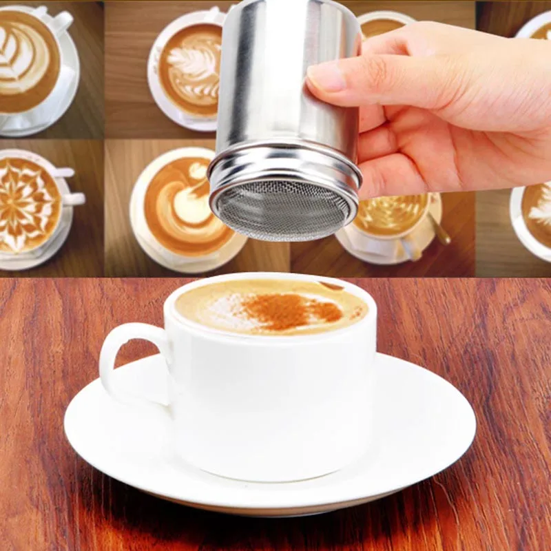 

1Pcs Stainless Steel Chocolate Sugar Shaker Coffee Dusters Cocoa Powder Cinnamon Dusting Tank Kitchen Filter Cooking Tool