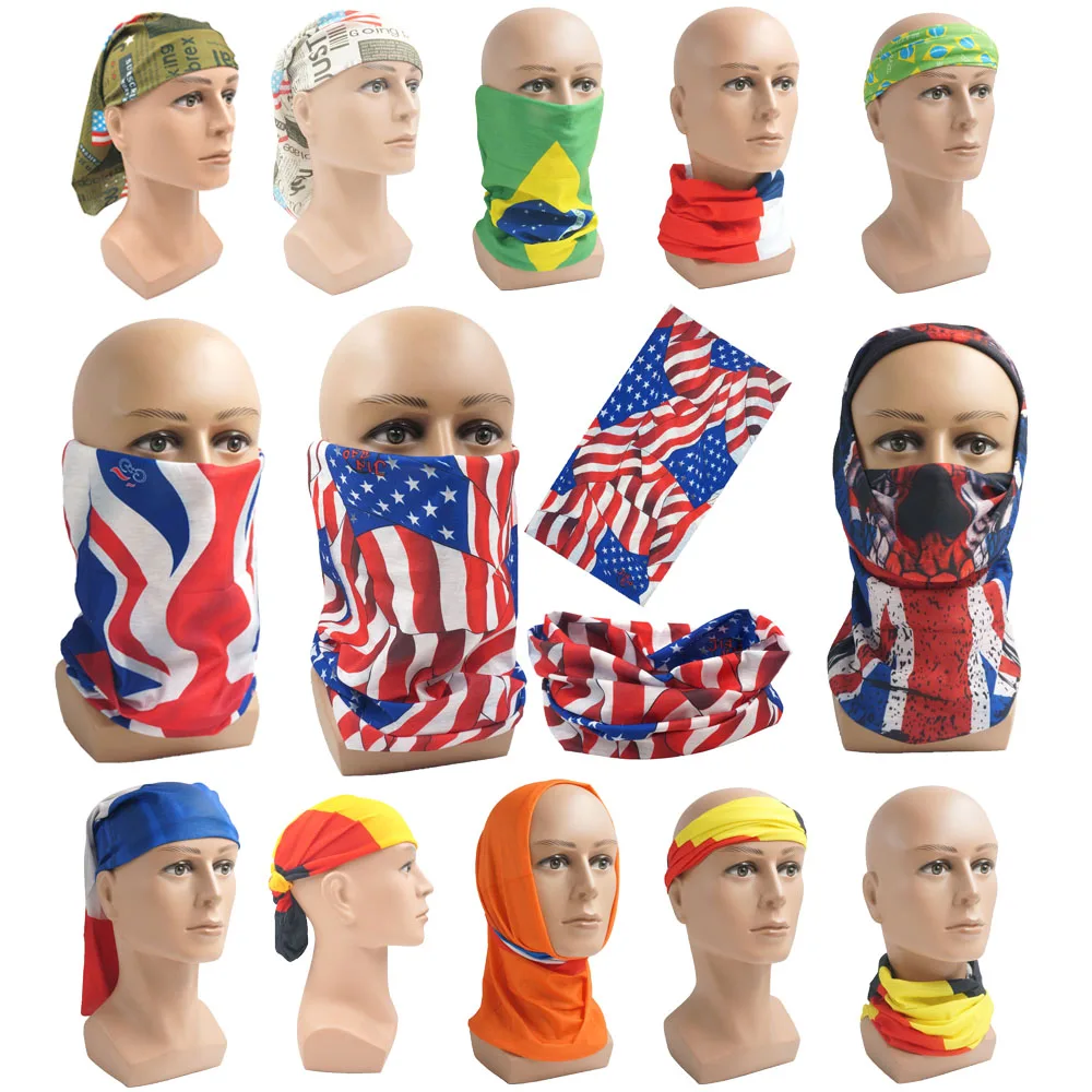 

National Flag Magic Scarf Men Cycling Outdoor Sports Headband Neck Warmer Bandanas Face Mesh Running Fishing Bandana Wholesale