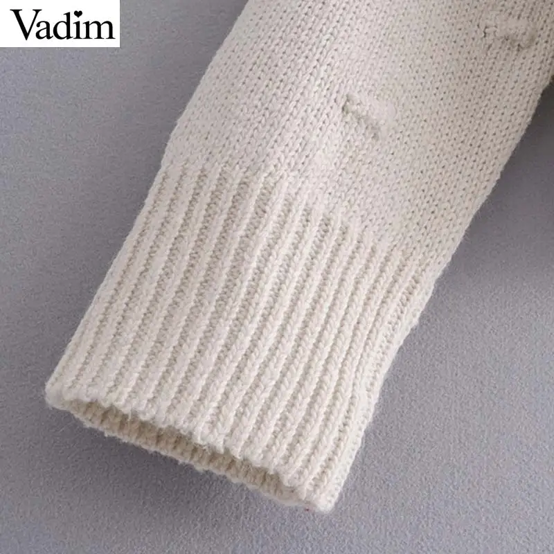 Женское элегантное платье vadim basic вязаные свитера с длинным рукавом и круглым
