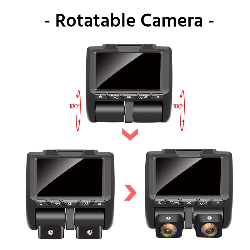 E-ACE B42 Автомобильный видеорегистратор 2 объектив камеры 3 дюйма 1080P + ночного