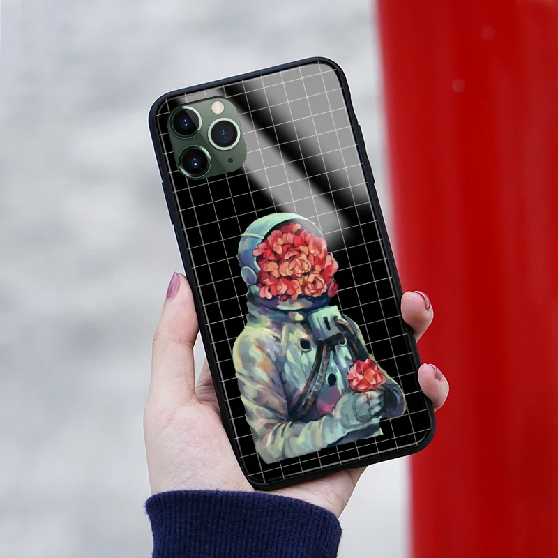 Космонавт космическая эстетика мягкий силиконовый стеклянный чехол для