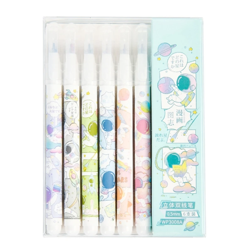 

H05B Dual Pens for Kid Journaling Note Taking Lettering Calligraphy Craft Supplies