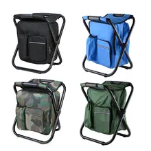 Outdoor Folding Camping Chair Fishing Chair Bag Stool Portable Backpack Cooler Insulated Picnic Bag Hiking Seat Table Bag