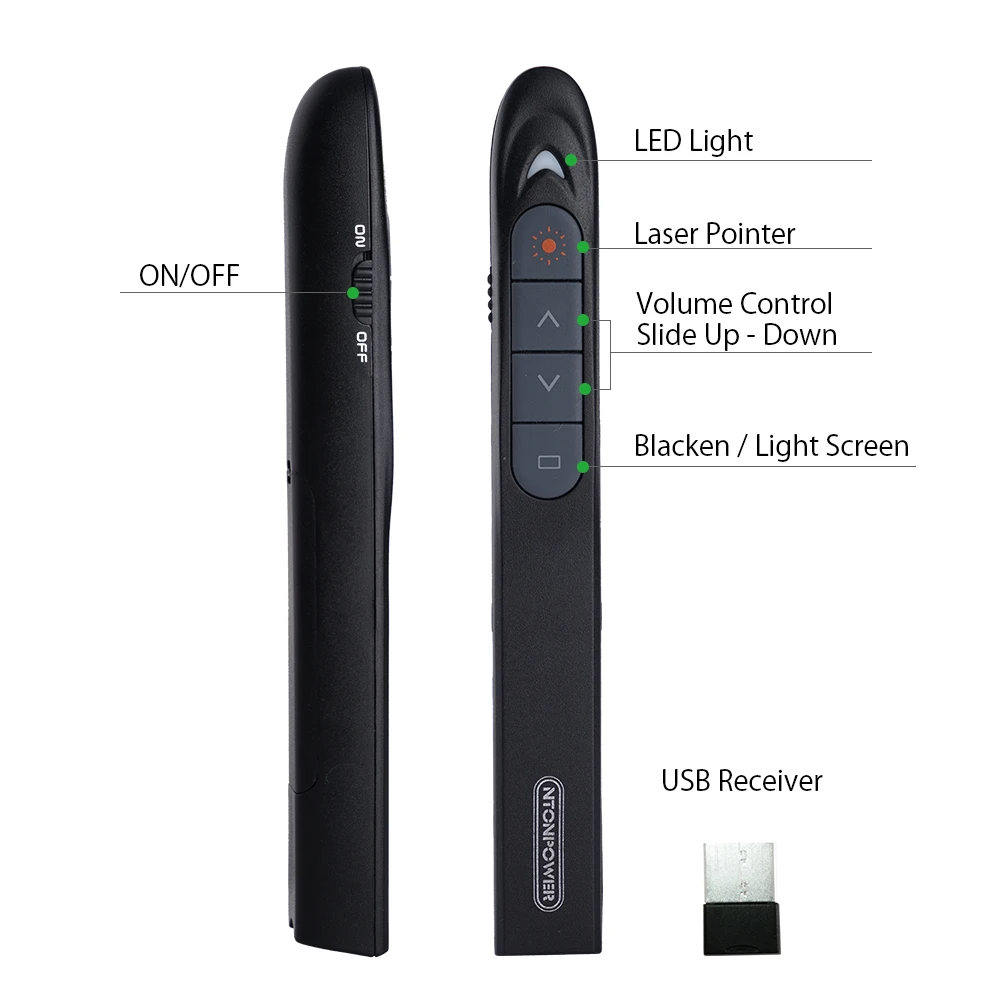 Беспроводная презентационная лазерная указка NTONPOWER для Mac Win 10 8 7 XP пульт