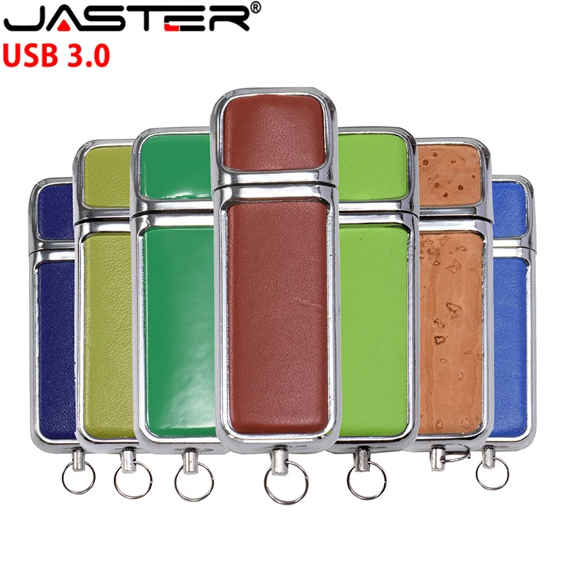 JASTER USB 3,0 с логотипом клиента, кожаный usb флеш-накопитель, металлическая коробка, флешка, 8 ГБ, 32 ГБ, коммерческая карта памяти, 4 ГБ, 16 ГБ, подарок