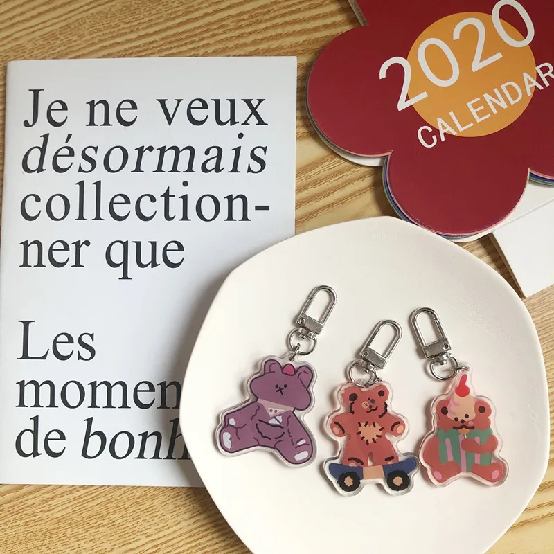 Милый медведь очаровательный аксессуар для сумок Мультяшные брелоки девочек