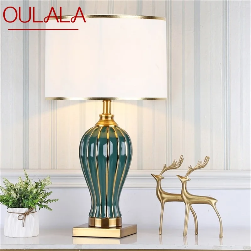 

OULALA Ceramic Desk Lamp Dimmer LED Contemporary Luxury Table Light For Home Living Room