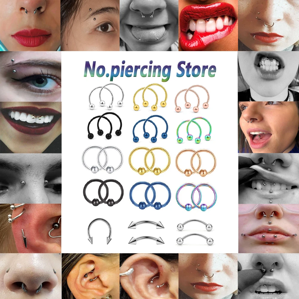 2 шт./компл. u образные поддельные пирсинг подковы перегородка Акриловые серьги