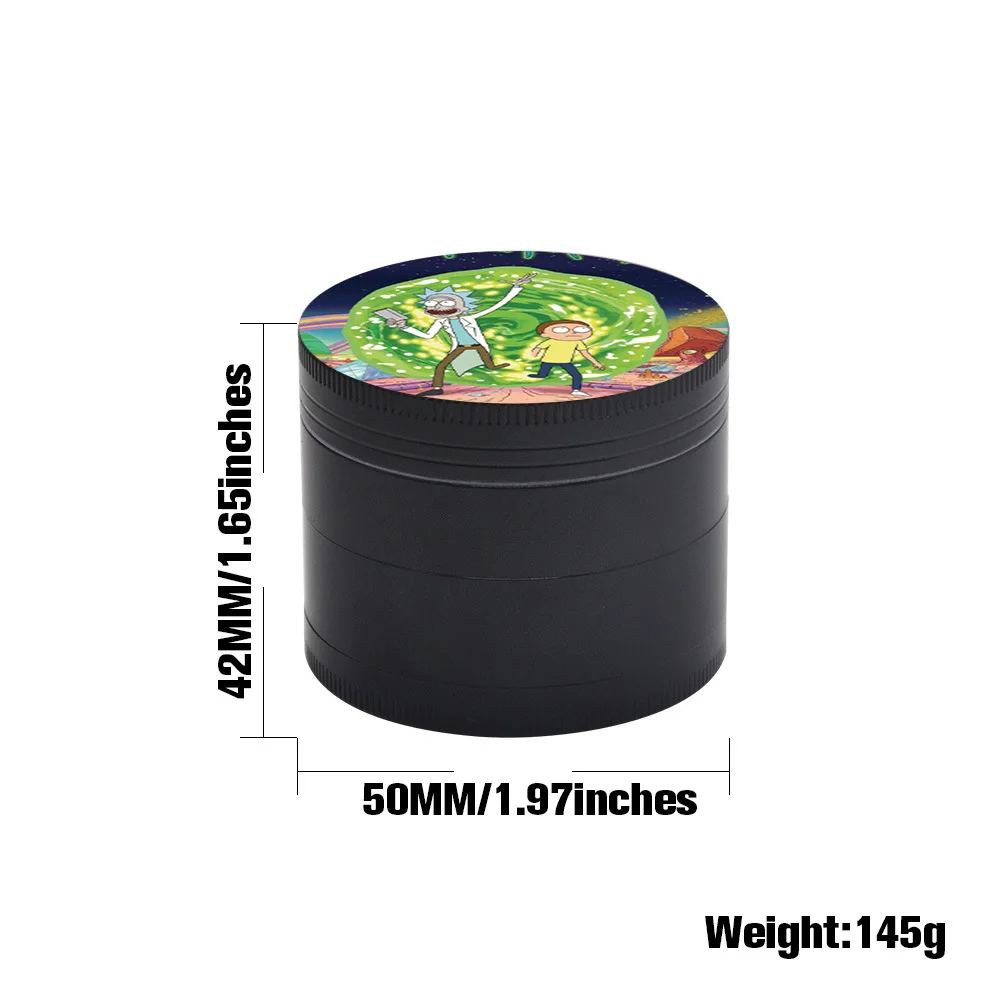 Цинковый сплав курение травяной шлифовальные станки 50 мм Классический Рик и Моти