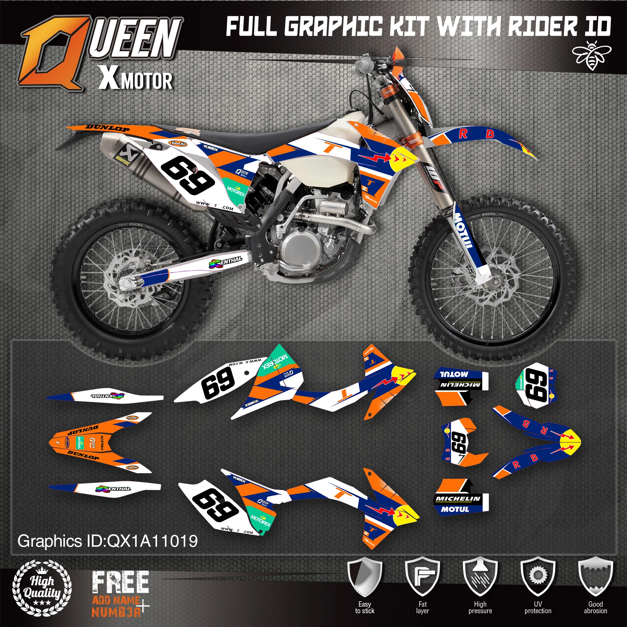 Набор наклеек QUEEN X для KTM 2011 2012 SX SXF 2013 EXC XC-W EXC-F 019 | Автомобили и мотоциклы