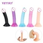 Фаллоимитатор VETIRY для точки G, имитация пениса, кристаллический прозрачный маленький пенис, не вибратор, Пенис с присоской, анальные игрушки для женщин, интимная игрушка