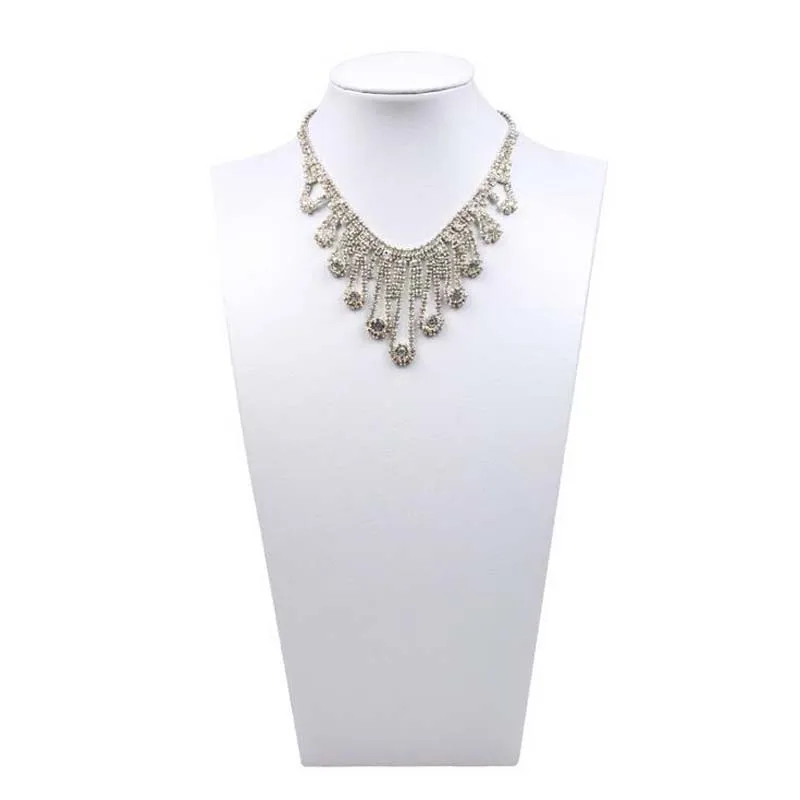 Hot Sale PU Mannequin Bust Necklace Stand White Jewelry Packaging Display for Business Home Jewellery Storage Holder Wholesale