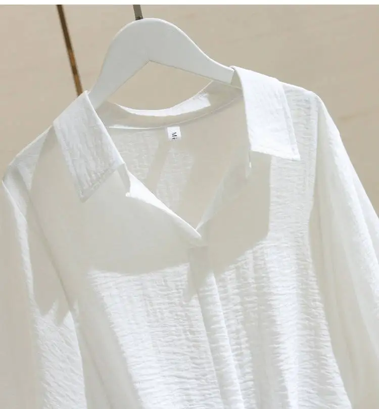 

Hot Sell Summer Women Blouse and Shirt Casual Loose Solid Top Batwing Sleeve Turn Collar Blouse Plus Size Clothing for Women
