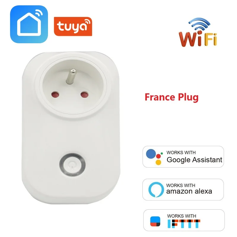 

Франция wifi умная розетка FR разъем питания монитор Беспроводная розетка Голосовое управление Умный выбор времени для Alexa Google Home IFTTT Бесплатн...