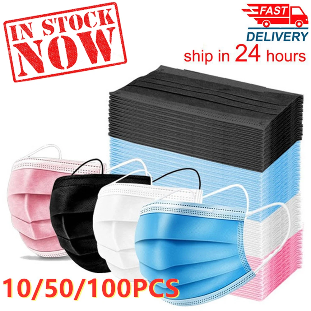 

Маски Одноразовые 3-слойные из нетканого материала с фильтром загрязнения, 50/100 шт.