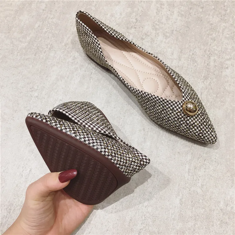 Туфли Женские балетки Женская обувь без каблука Цвет Черный Большой Размеры