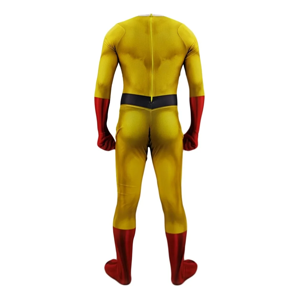 Аниме ONE PUNCH MAN косплей костюм Сайтама Zentai плащ комбинезон халат полный комплект с