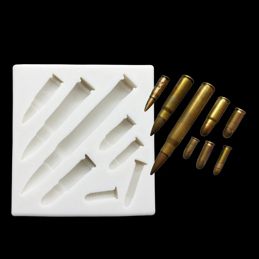 

Wholesale 10 pcs/lot Bullet Silicone Sugarcraft Mold Fondant Cake Decorating Tools Candy Clay Cupcake Chocolate Baking Mold