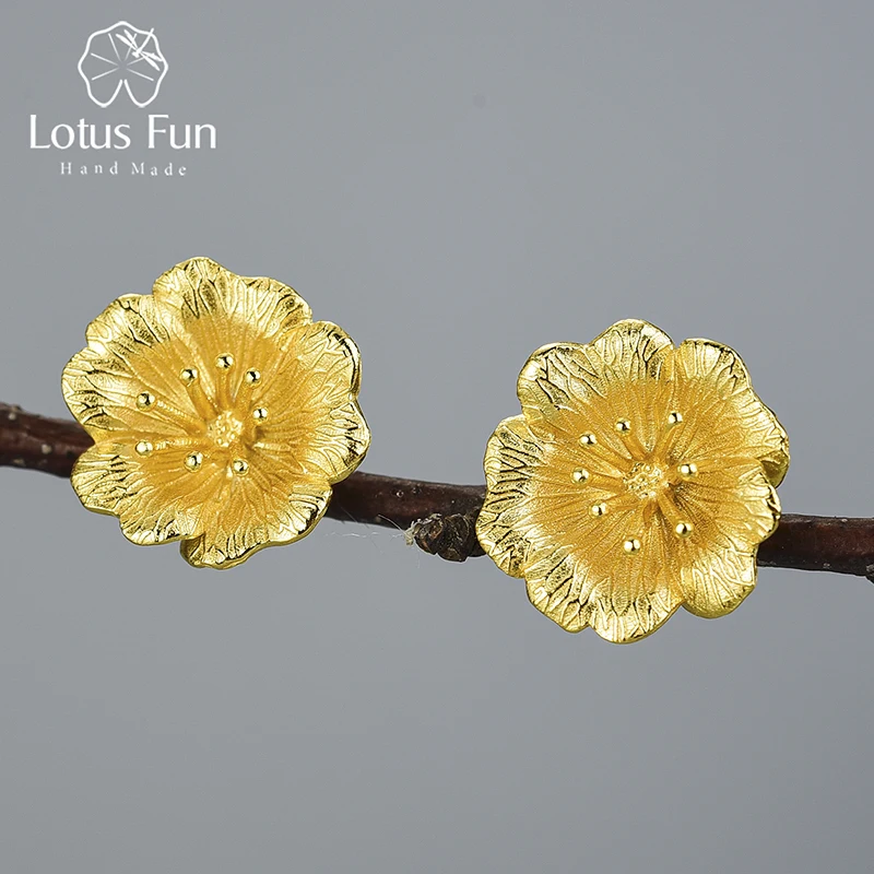 Компания Lotus Fun Дикий Серьги в виде цветов розы 2021 Новое поступление реальные 925