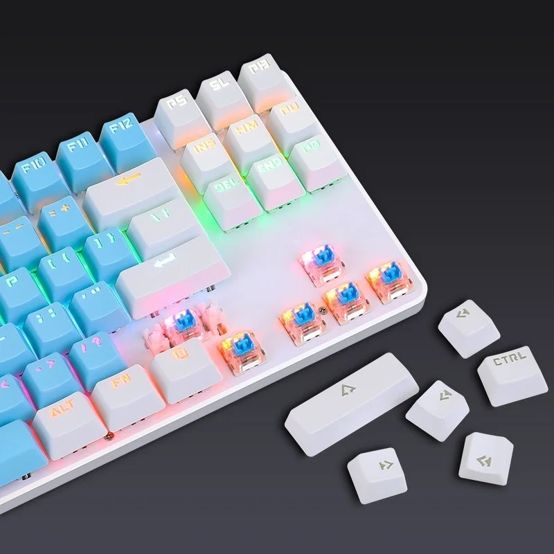 

Gaming Mechanical Keyboard 87 keys Game Blue Switch Color Backlit Wired Keyboard For pro Gamer Laptop PC