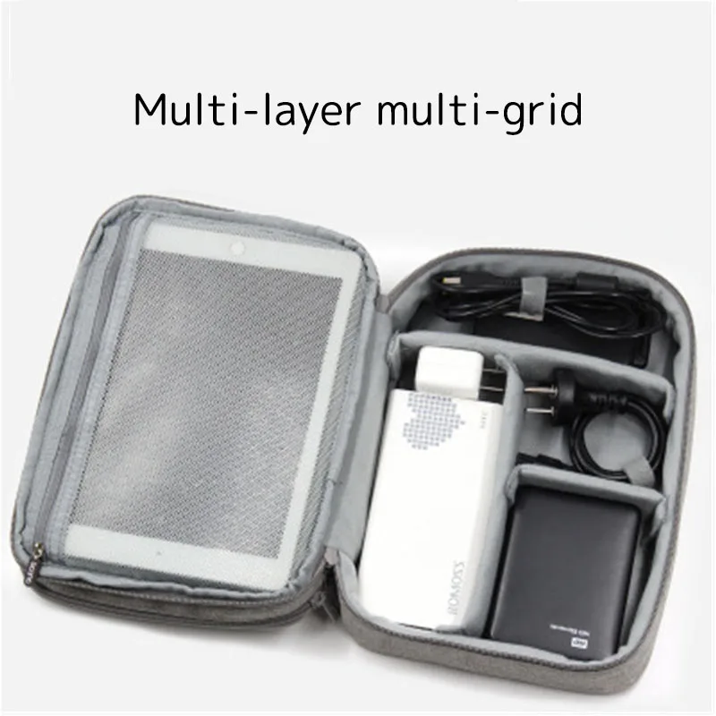 

Large Double Layer Travel Digital Storage Bag Protable Zipper Accessories Bags Power Bank Data Cable USB Organzier