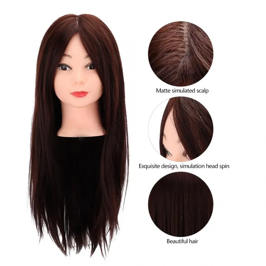 Манекен 20 дюймов темно коричневый Плойка для укладки волос тренировка головы