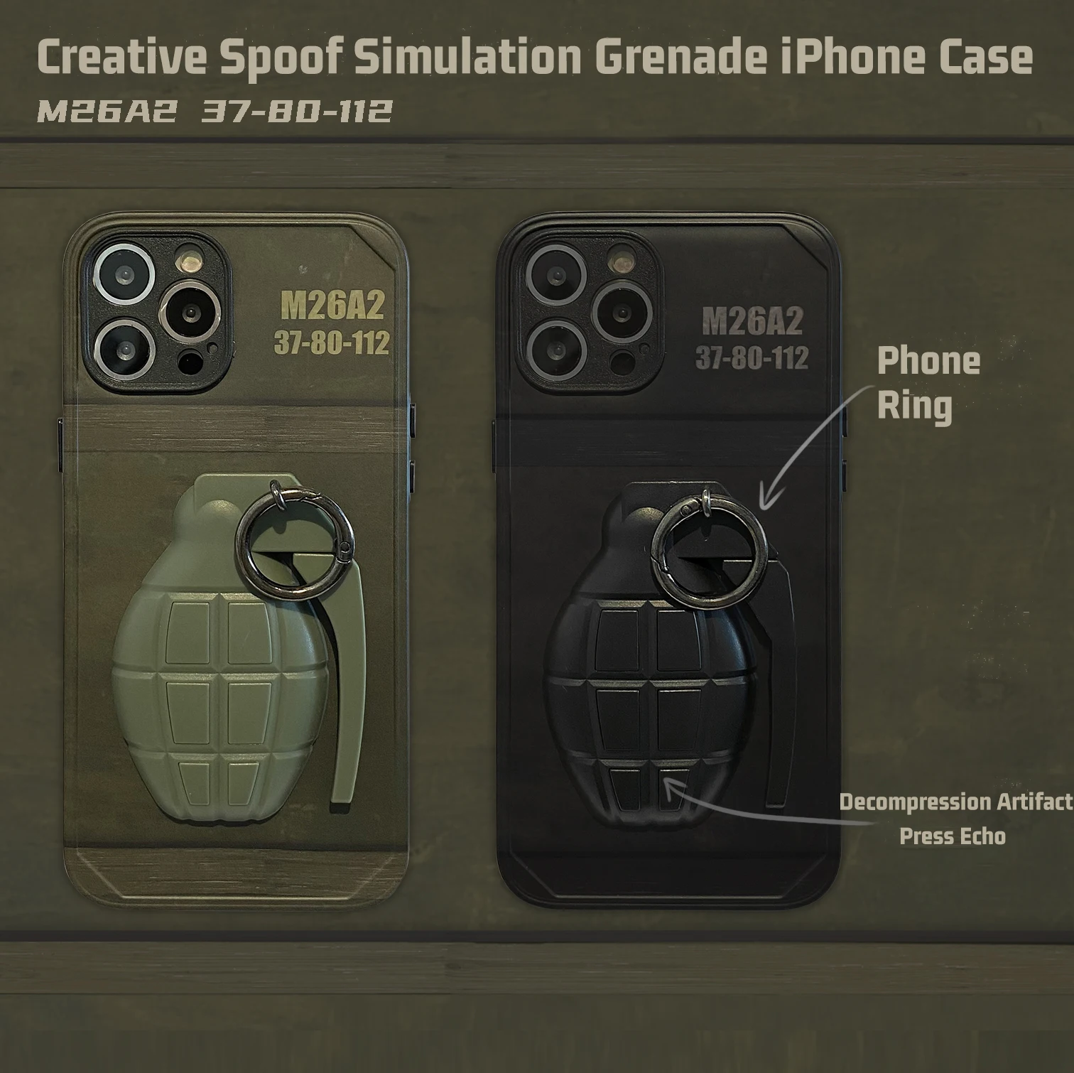 

3D Spoof Simulation Grenade phone Case for IPhone 11 12 Pro Max Mini 7 8Plus XR X XS MAX Fashion Trend Creative Design INS Cover