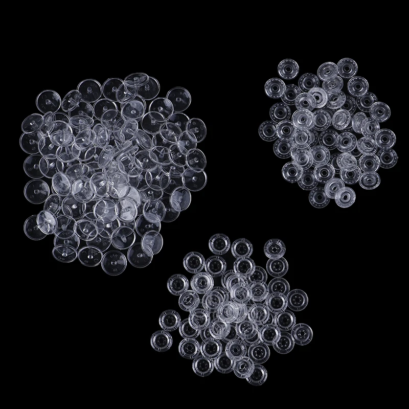 

50Pcs Clear Resin Snap Buttons Plastic Snaps Fasteners Press Studs For Clothes Clips Garment Accessories Size T5 Caps Buttons