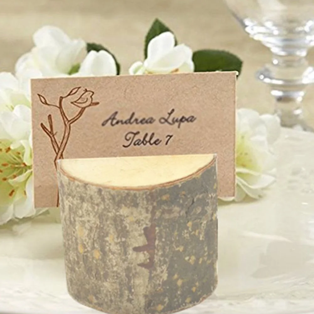 

10 Pcs Wooden Wedding Name Place Card Holders Table Number Card Holders Party Home Decor Photo Card Holders Photo Picture Clips