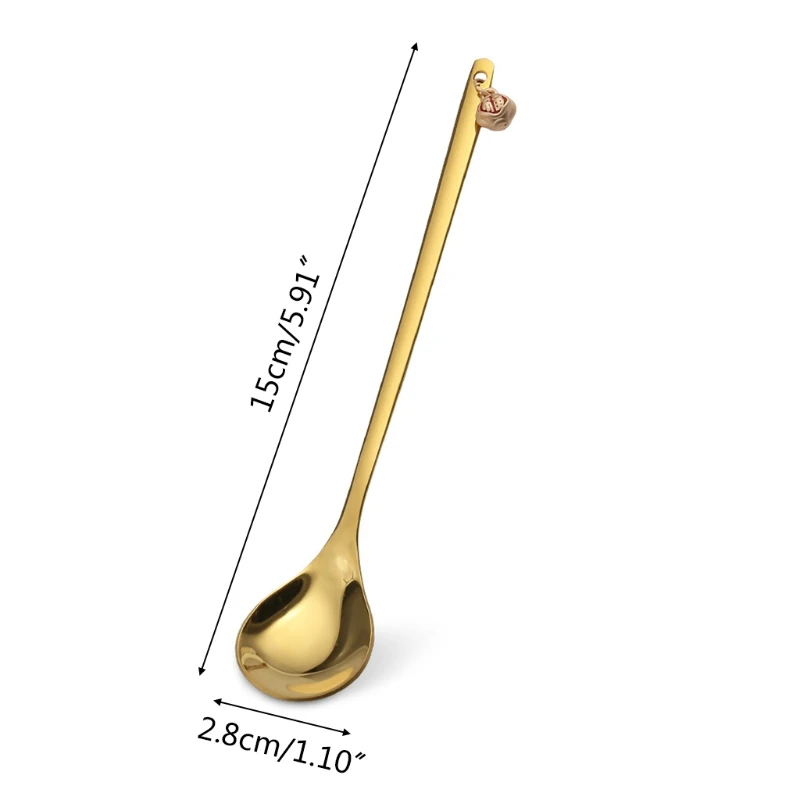 8 шт Нержавеющая сталь Кофе ложка китайских Новый год дизайн украшения суп