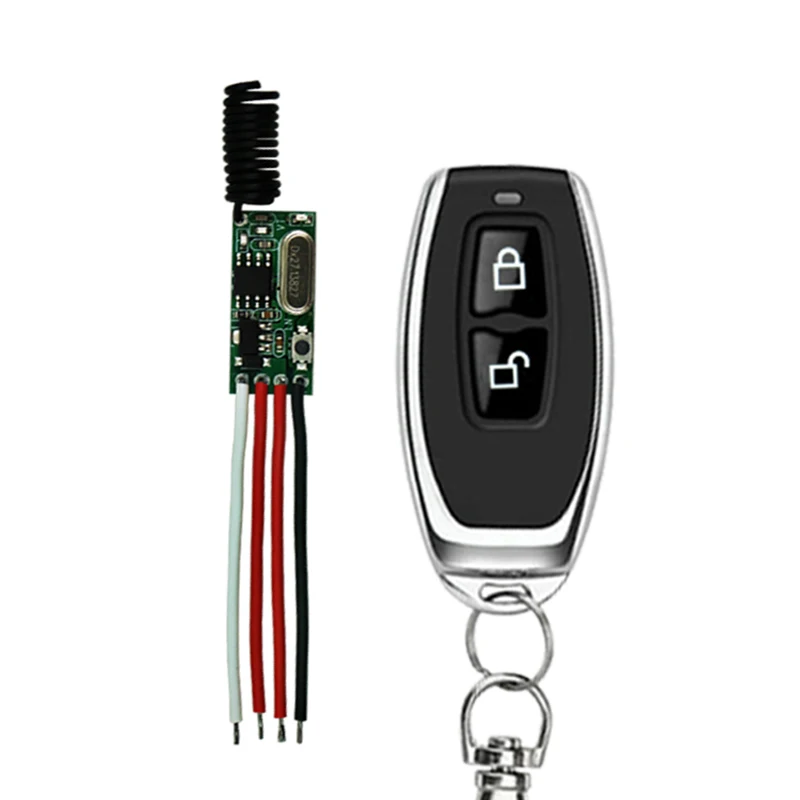 

Небольшой беспроводной пульт дистанционного управления для гаражных дверей, постоянный ток 3 В, 3,7 в, 9 В, 12 В, 433 МГц