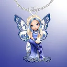 Трендовый синий и белый Cheongsam смолы ожерелье с подвеской для женщин, с героями мультфильмов, с украшением в виде крыльев бабочки; Платье принцессы для женщин ожерелье ювелирные изделия