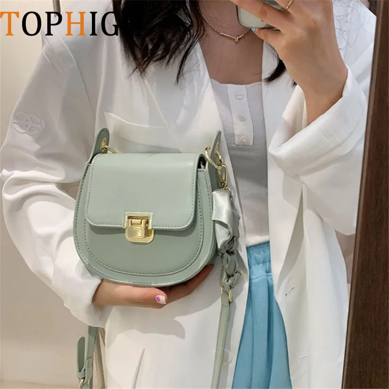 

Сумка-мессенджер TOPHIGH Женская однотонная, милый саквояж кросс-боди, Весенняя Сумочка на плечо, 2021